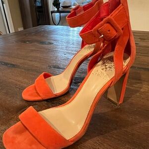 Vince Camuto Bevyn Suede Orange Heels Size 8.5